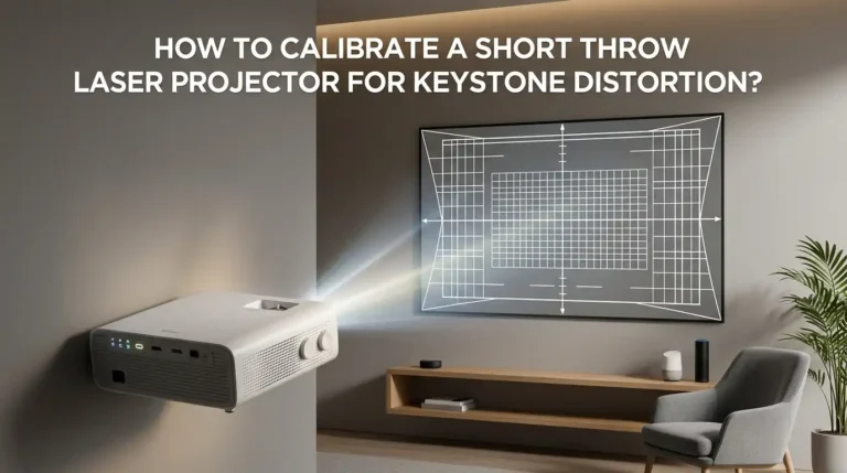How to Calibrate a Short Throw Laser Projector for Keystone Distortion?